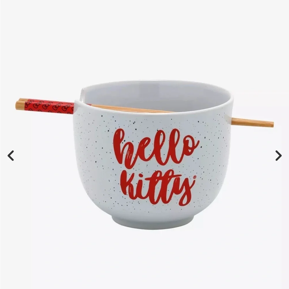 Hello Kitty White Bowl with Red Bow Design